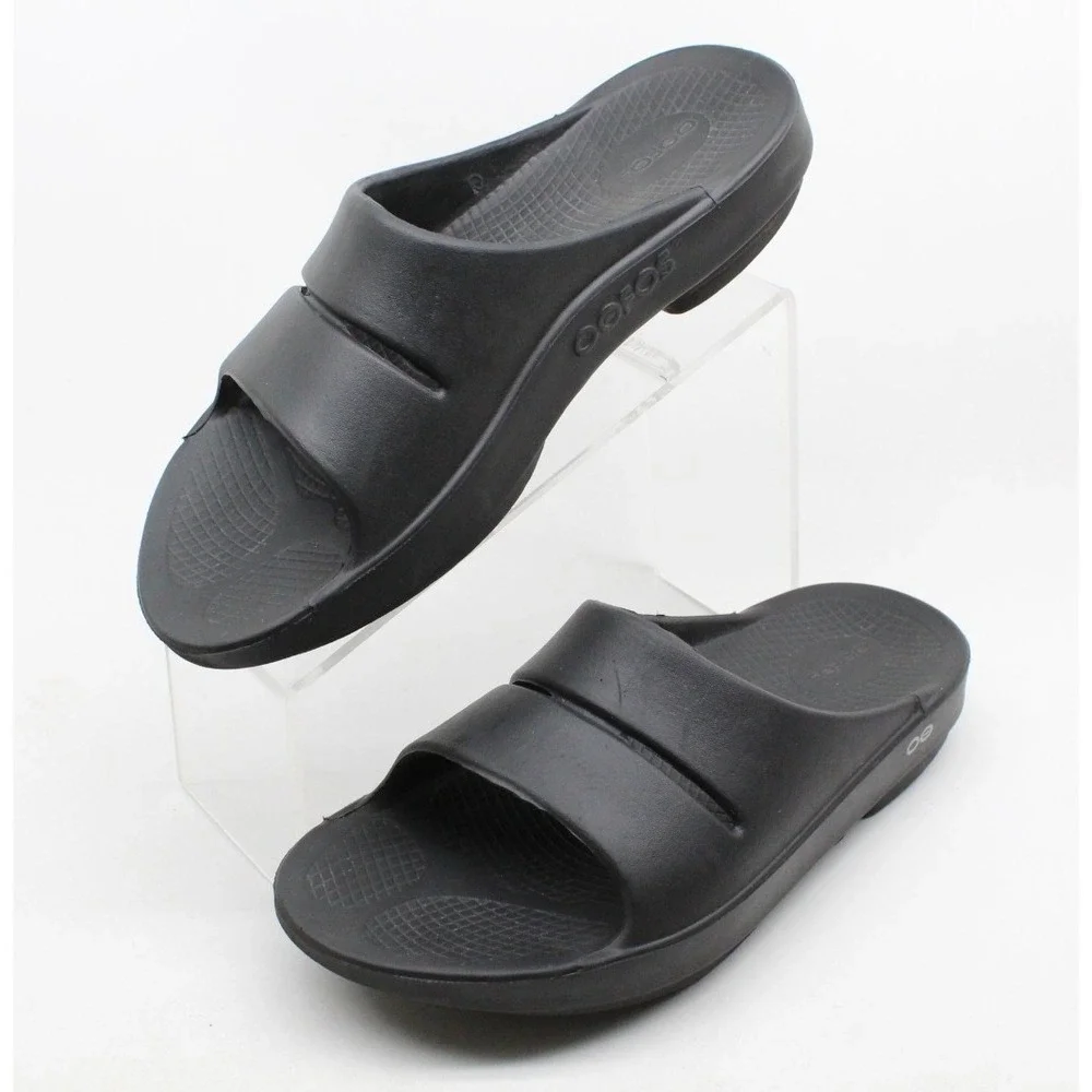 Oofos Ooahh Black Slide Comfort‎ Sport Recovery Sandal Men's 9 Women's 11 EU 42